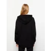 XSIDE Siyah Baskılı Kadın Kalın Hoodie