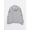 LCW Vision Gri Kapüşonlu Düz Uzun Kollu Kadın Sweatshirt