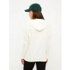 LCWAIKIKI Maternity Ekru Baskılı Uzun Kollu Oversize Hamile Hoodie