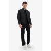Defacto X4014AZBK27 Siyah Su İtici Slim Fit Dar Kesim Dik Yaka Fermuarlı İç Cepli Suni Deri Ceket Mont