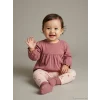 LCW baby Pembe Fırfırlı Kız Bebek Bluz ve Tayt