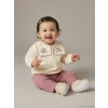 LCW baby Ekru Bebe Yaka Kız Bebek Bluz ve Pantolon