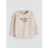 LCW baby Bej Bisiklet Yaka Erkek Bebek Sweatshirt ve Eşofman Alt