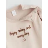 LCW baby Bej Bisiklet Yaka Erkek Bebek Sweatshirt ve Eşofman Alt