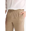 Defacto E4790AXBN295 Kahve Relax Fit Kısa Paça Keten Görünümlü Beli Bağcıklı Lastikli Cepli Pantolon