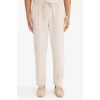 Defacto E4790AXER22 Ekru Relax Fit Kısa Paça Keten Görünümlü Beli Bağcıklı Lastikli Cepli Pantolon