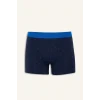 Defacto G4673AXBE103 Mavi Regular Fit Baskılı 3lü Boxer
