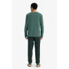 Defacto G2935AXGN1259 Yeşil Yılbaşı Temalı Pijama Takımı Regular Fit Uzun Kollu Üst Uzun Alt