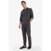 Defacto D2671AXAR9 Antrasit %100 Pamuk Slim Fit Dar Kesim Beli Lastikli Keten Görünümlü Cepli Düz Paça Jogger Pantolon