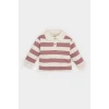 Defacto D6676A5PN429 Pembe Kız Bebek Bebe Yaka İçi Yumuşak Tüylü Çizgili Sweatshirt