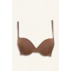 Defacto Z3350AZBN307 Kahve Push Up Micro Kaplı Yarım Dolgulu Balenli Tişört Bra