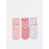 LCW baby Pembe Baskılı Kız Bebek Soket Çorap 3lü