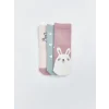 LCW baby Pembe Baskılı Kız Bebek Soket Çorap 3lü