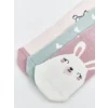LCW baby Pembe Baskılı Kız Bebek Soket Çorap 3lü