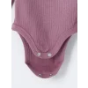 LCW baby Pembe Bisiklet Yaka Uzun Kollu Basic Kız Bebek Çıtçıtlı Bodysuit 2li