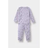 Defacto F0632A5PR306 Mor Kız Bebek Pijama Takımı Unicorn Baskılı Uzun Kollu Üst Uzun Alt