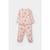 Defacto F0642A5PN127 Pembe Kız Bebek Pijama Takımı Yılbaşı Temalı Uzun Kollu Üst Uzun Alt