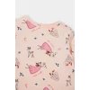 Defacto F0642A5PN127 Pembe Kız Bebek Pijama Takımı Yılbaşı Temalı Uzun Kollu Üst Uzun Alt