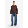 Defacto G4761AXBN267 Kahve Regular Fit Yarım Fermuarlı Balıkçı Yaka Basic Düz Sweatshirt