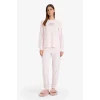 Defacto G5305AXPN38 Pembe Pijama Takımı Regular Fit Kareli Uzun Kollu Üst Uzun Alt