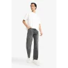 Defacto E8420AXNM40 Siyah Relax Fit Yırtık Detaylı Jean Pantolon