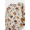 Defacto F0557A5ER233 Ekru Erkek Bebek Pijama Takımı Yılbaşı Temalı Uzun Kollu Üst Uzun Alt