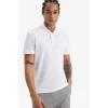 Defacto D9779AXWT34 Beyaz Slim Fit Dar Kesim Polo Yaka Sporcu Pike Kısa Kollu Tişört