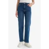 Defacto F9726AXNM34 Mavi Comfort Straight Normal Bel Bilek Boy Jean Yıkamalı Pantolon