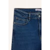Defacto F9726AXNM34 Mavi Comfort Straight Normal Bel Bilek Boy Jean Yıkamalı Pantolon