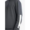 Defacto G5141AXAR82 Antrasit Standart Fit Dik Yaka Yarım Fermuarlı Modal Sweatshirt