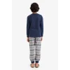 Defacto F1005A8NV135 Lacivert Erkek Çocuk Regular Fit Flanel 2li Pijama Takımı