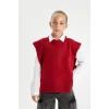 Defacto C9660A8RD63 Kırmızı Kız Çocuk Kırmızı Bisiklet Yaka Basic Düz Triko Süveter