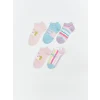 LCW Kids Pembe Desenli Kız Çocuk Patik Çorap 5li