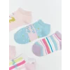 LCW Kids Pembe Desenli Kız Çocuk Patik Çorap 5li