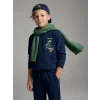 LCW Kids Lacivert Bisiklet Yaka Minecraft Baskılı Erkek Çocuk Kalın Sweatshirt