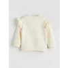 LCW baby Ekru Fiyonk Detaylı Kız Bebek Sweatshirt