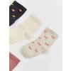 LCW baby Antrasit Desenli Kız Bebek Soket Çorap 5li