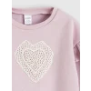 LCW Kids Lila Bisiklet Yaka Baskılı Kız Çocuk Sweatshirt 2li