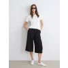 LCWAIKIKI Classic Siyah Beli Lastikli Kadın Kapri