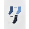 LCW baby Mavi Çizgili Erkek Bebek Soket Çorap 5li