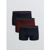 LC WAIKIKI Bordo Standart Kalıp Pamuklu Esnek Erkek Boxer 3lü