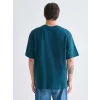 XSIDE Petrol Bisiklet Yaka Penye Erkek Tişört