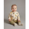 LCW baby Ekru Dinozor Baskılı Erkek Bebek Sweatshirt ve Eşofman Alt