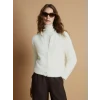 LCW Modest Ekru Bisiklet Yaka Kadın Triko Hırka