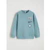 LCW Kids Yeşil Brawl Stars Baskılı Erkek Çocuk Kalın Sweatshirt