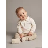 LCW baby Bej Polo Yaka Erkek Bebek Sweatshirt ve Pantolon