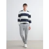 LCW Vision Lacivert Polo Yaka Erkek Sweatshirt