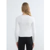 LCW Vision Ekru Bisiklet Yaka Fitilli Kadın Body