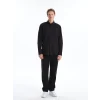 LCWAIKIKI Classic Siyah Regular Fit Uzun Kollu Gabardin Erkek Gömlek
