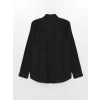 LCWAIKIKI Classic Siyah Regular Fit Uzun Kollu Gabardin Erkek Gömlek